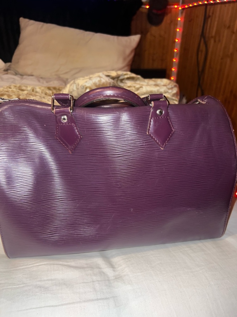 Structured Purple Top-Handle Satchel